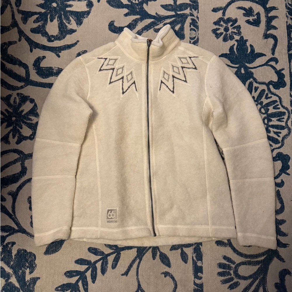 66°North Women's Cream Cardigan Sweater